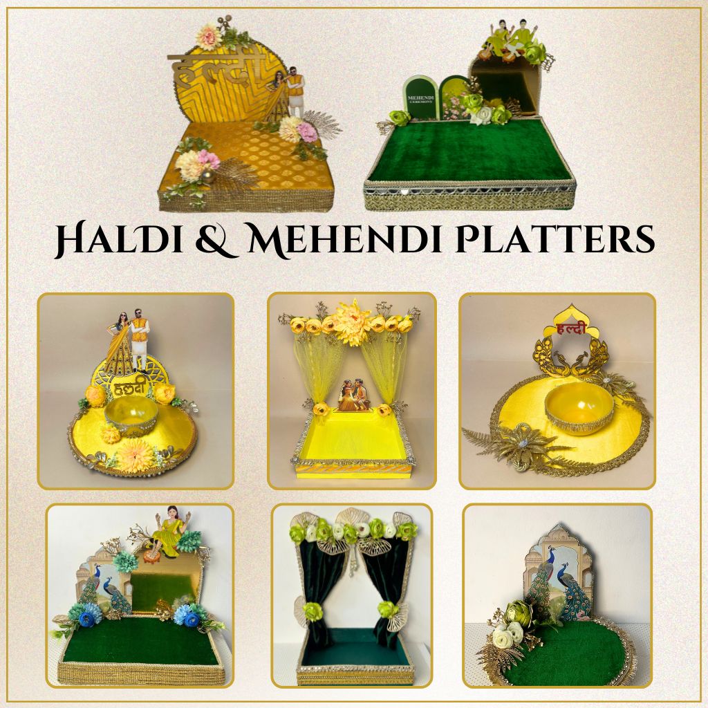 Handcrafted haldi/Mehndi Platter
