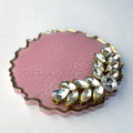 Pink Resin Gini Platter 3-Inch for Wedding Shagun | Luxury Silver Coin Gifting Tray - Purperellaa