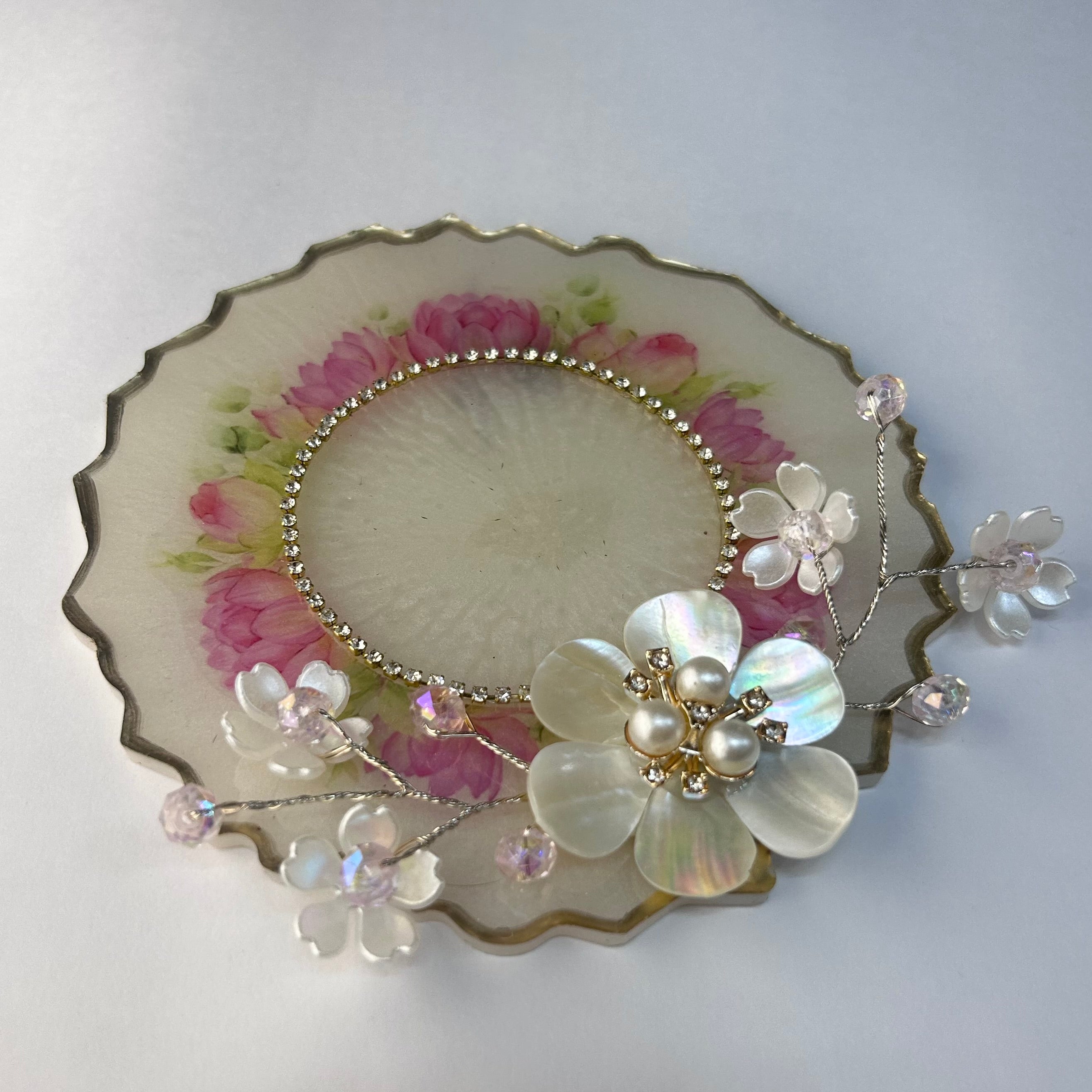 Floral Resin Coin Platter | Shagun Gifting Tray