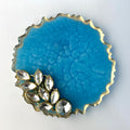 Blue Resin Gini Platter 3-Inch for Wedding Shagun | Luxury Silver Coin Gifting Tray - Purperellaa