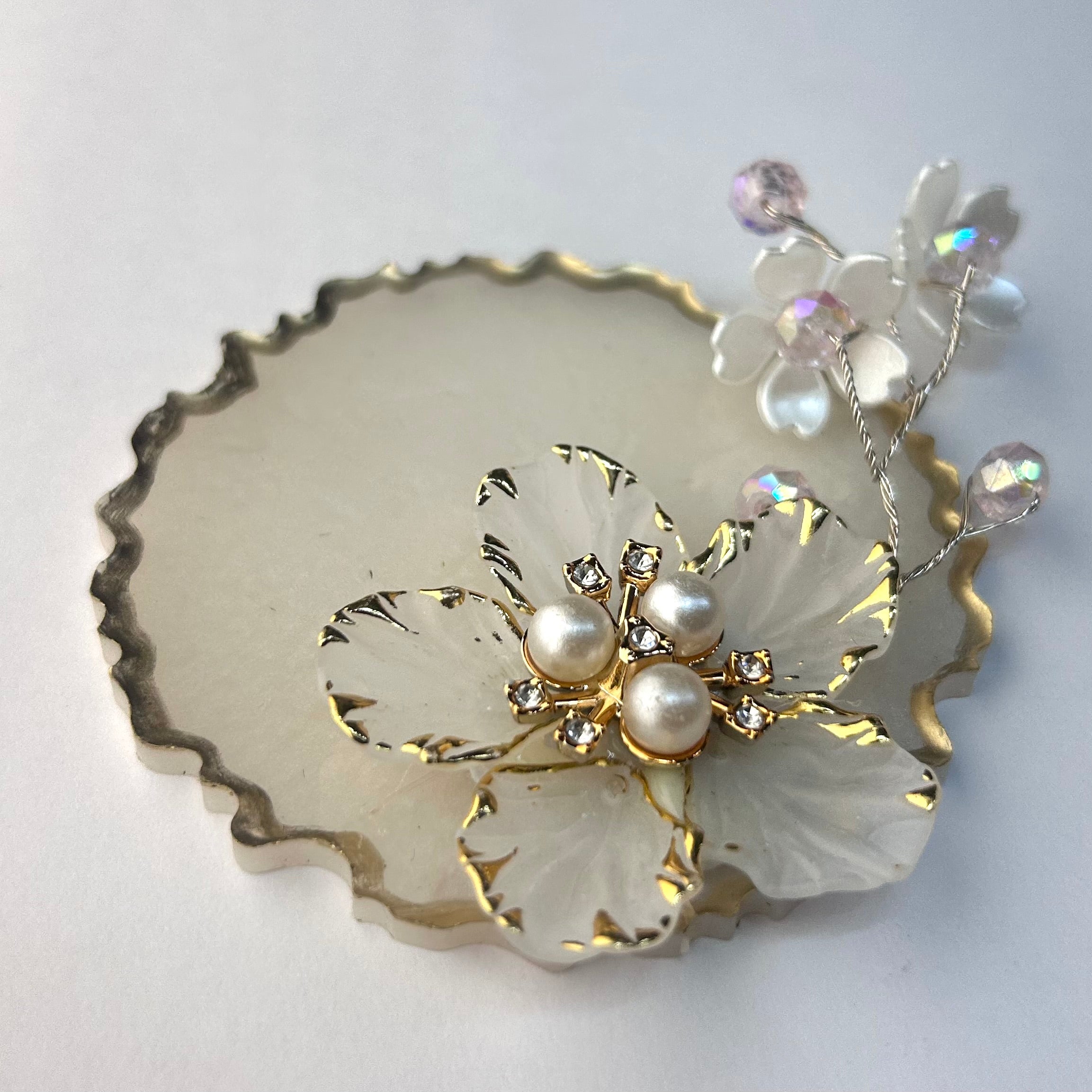 Resin Gini Platter 3-Inch for Wedding Shagun | Luxury Silver Coin Gifting Tray - Purperellaa