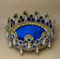 Royal Blue Velvet Pooja Thali - Handcrafted Decorative Platter for Weddings, Festivals, and Rituals