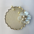 Pearl white Resin Gini Platter 3-Inch for Wedding Shagun | Luxury Silver Coin Gifting Tray - Purperellaa