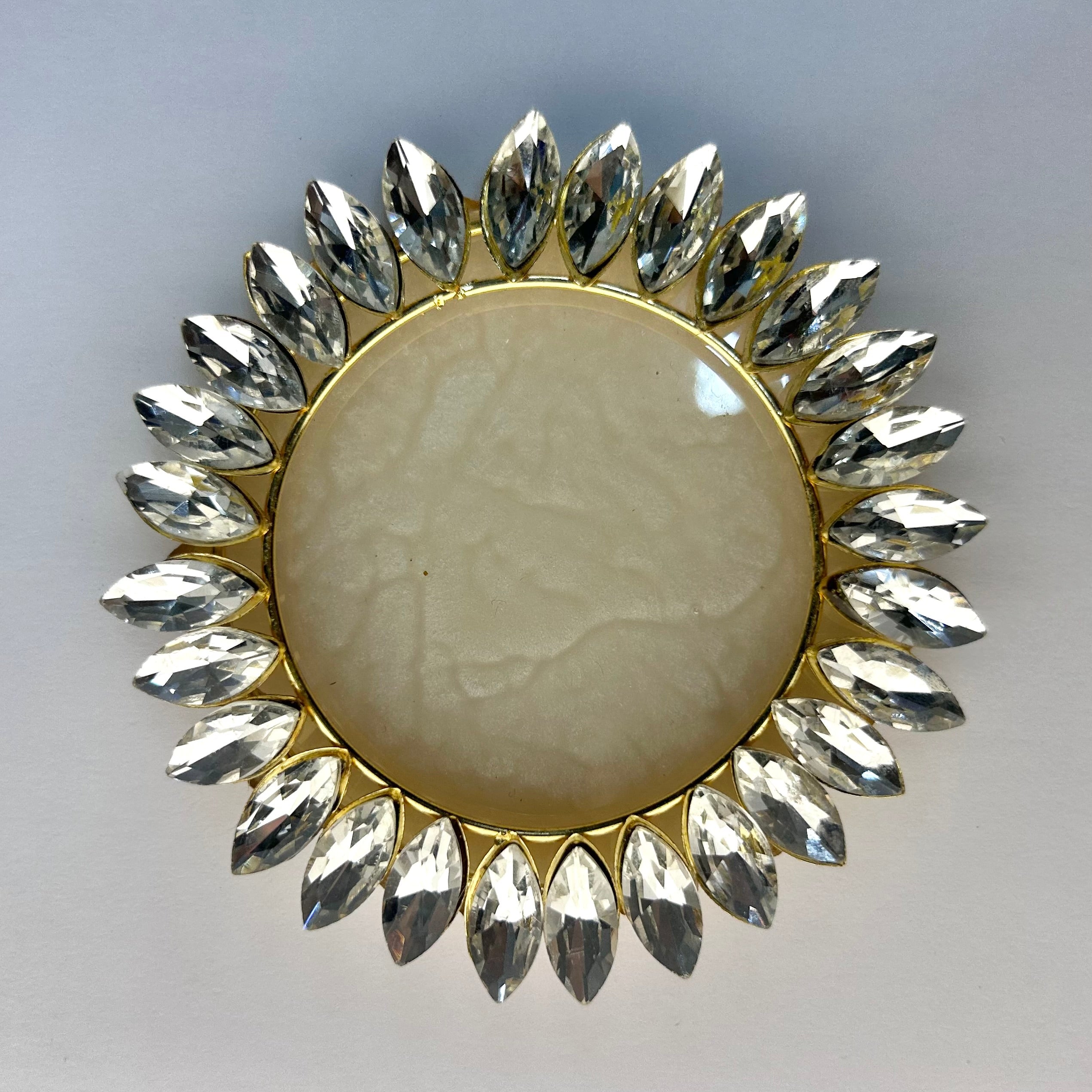 Diamond Resin Gini Platter 3-Inch for Wedding Shagun | Luxury Silver Coin Gifting Tray - Purperellaa