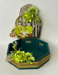 Luxury Handcrafted Mehndi Platter | Vibrant Mehndi Decor Platter  | Traditional Floral Henna Tray