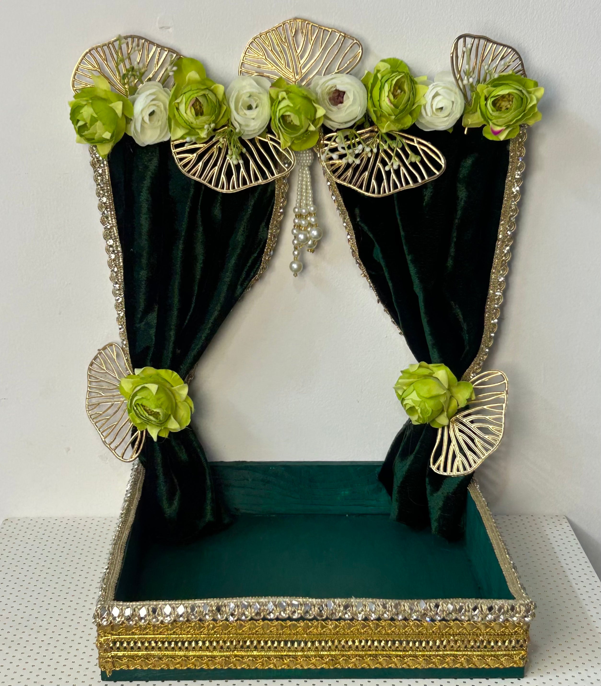 Luxury Handcrafted Mehndi Platter | Vibrant Mehndi Decor Platter  | Traditional Floral Henna Tray