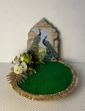 Luxury Handcrafted Mehndi Platter | Vibrant Mehndi Decor Platter  | Traditional Floral Henna Tray