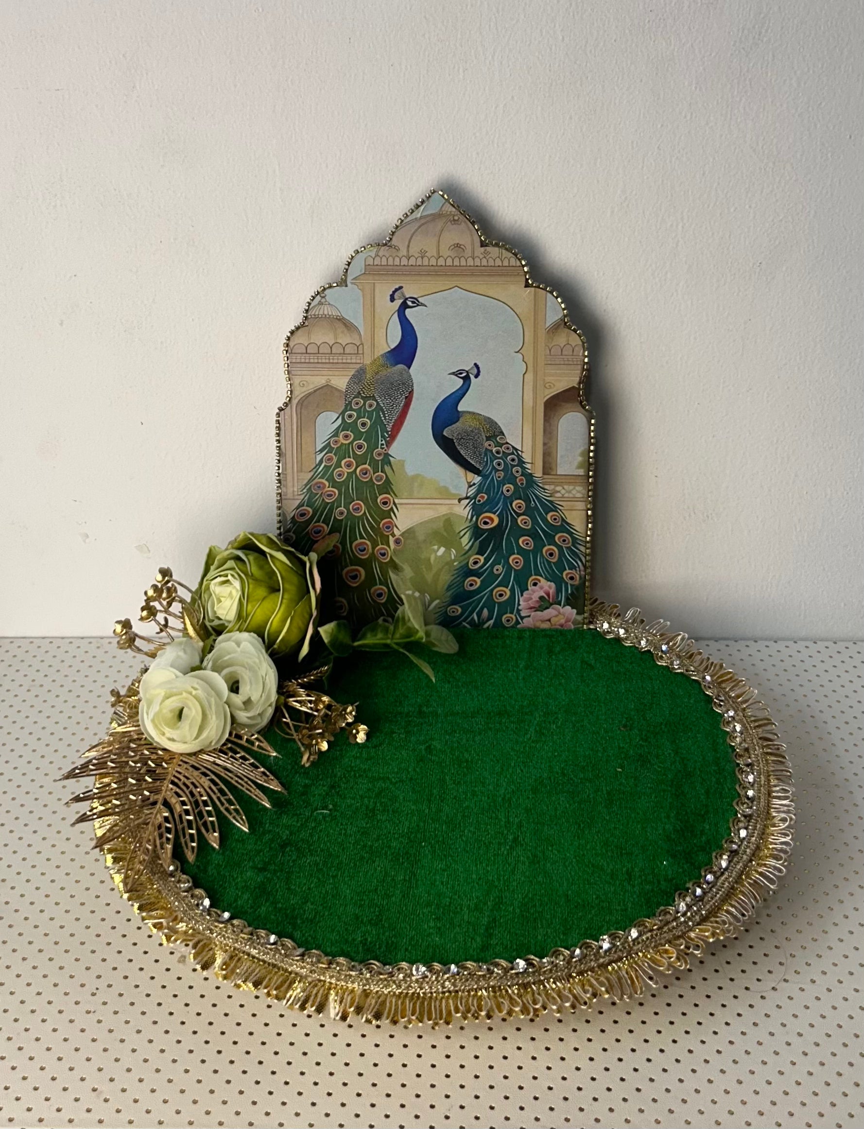 Luxury Handcrafted Mehndi Platter | Vibrant Mehndi Decor Platter  | Traditional Floral Henna Tray