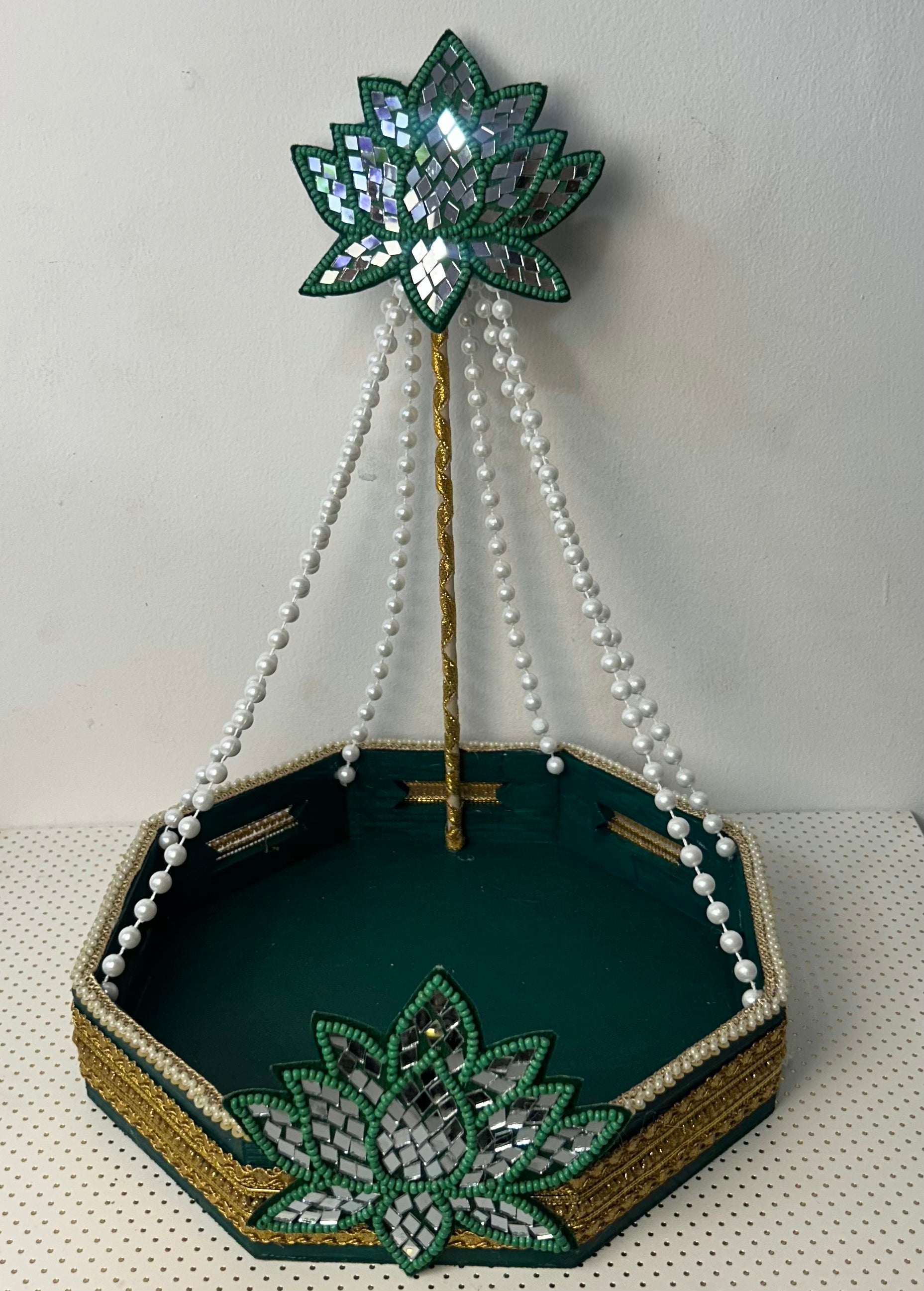 Luxury Handcrafted Mehndi Platter | Vibrant Mehndi Decor Platter  | Traditional Floral Henna Tray